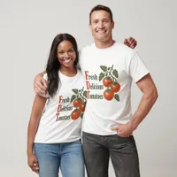 Funny Fresh Delicious Tomatoes Vintage woodblock  T-Shirt