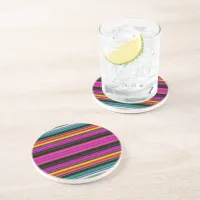 Thin Colorful Stripes - 2 Drink Coaster