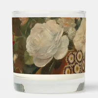 Vintage floral oil painting rose lilac scented candle