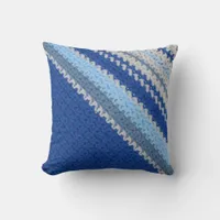 Pillow - Crochet Pattern Blue Stripes (diagonal)