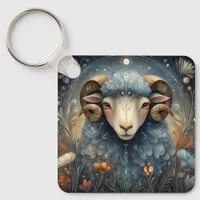 Aries Ram Zodiac Astrology Celestial Birthday Keychain