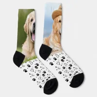 Custom Dog 2 Pet Photo Paw Prints Create Your Own Socks
