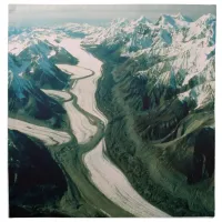 Alaska Mountain Range-Aerial View Cloth Napkin