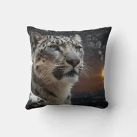 Snow Leopard  Throw Pillow