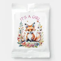 It's a Girl | Baby Fox and Flowers Baby Shower Hot Chocolate Drink Mix