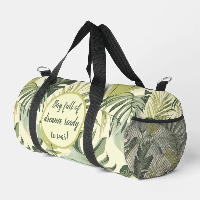  Watercolor Eucalyptus Leaves Pattern Duffle Bag