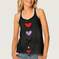 Colorful Hearts and Skull Tank Top