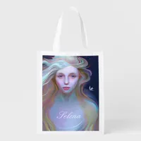 Pretty Woman Fantasy Ai Art  Grocery Bag