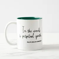 Simple Nature Quote Typography Minimalist Two-Tone Coffee Mug