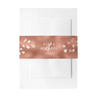 Watercolor Snowdrops Wedding Copper ID726 Invitation Belly Band