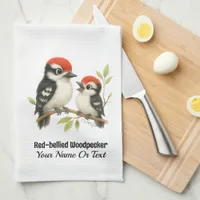 Vocal Red-bellied Woodpecker Kitchen Towel
