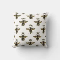 Royal Honey Bee Throw Pillow