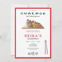 Omakase Japanese Sushi Tasting Birthday Party Invitation