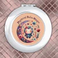 Mystical Boho Magic Maroon | Compact Mirror