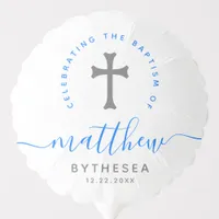 Blue Baptism Christening Naming Cross Balloon