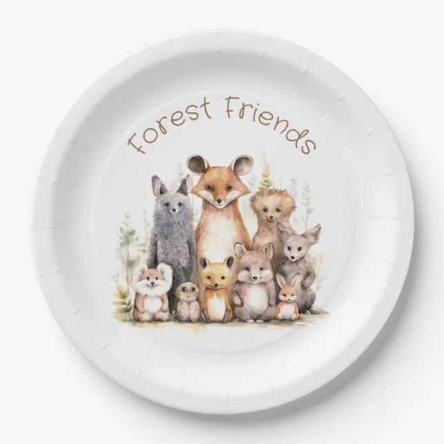 Forest Friends | Cute Animals | Nursery & Kids Paper Plates