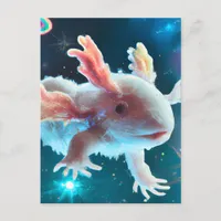 Pink Axolotl in Space Postcard