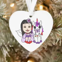 Cute Little Fairy and her Unicorn  Ornament