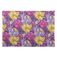 Stained Glass Abstract Purple Yellow Pink Cloth Placemat