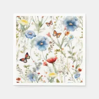 Floral Wildflower Butterfly Napkins