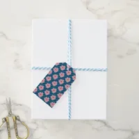 Pink Flowers And Stripes Personalized Gift Tags