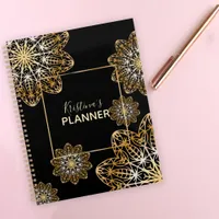 Luxurious Elegant Metallic Gold Floral Mandala Planner