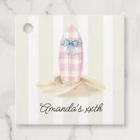 Coastal Old Money Summer Beach Birthday Party Favor Tags