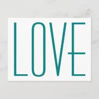 Teal LOVE Postcard