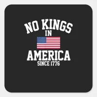 No Kings In America USA Flag Retro Cool Style Square Sticker