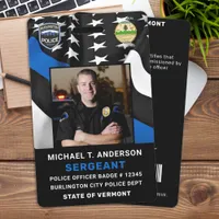 Police Department Custom Logo Photo Officer ID  Badge