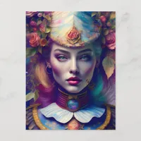 Colorful Floral Alice Dream Postcard