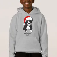 Cute Pitbull Cartoon with Santa Hat Hoodie