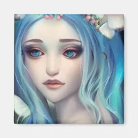 Blue Haired Fairy | Fantasy Art Magnet