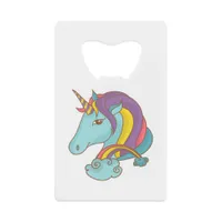 Pastel Unicorn Credit Card Bottle Opener