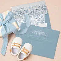 Dusty Blue Botanical Envelope - Elegant Watercolor