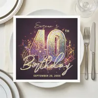Glam Disco Ball Musical 40th Birthday Party Napkins