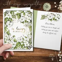 In Loving Memory Dogwood Sympathy Card - Elegant 