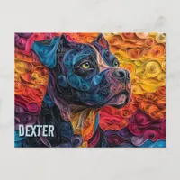 Cane Corso Paper Quilling Art Dog Portrait Postcard