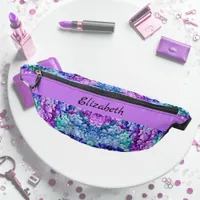 Magnificent hydrangea blossoms, personalizable    fanny pack