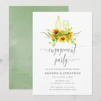Boho Sunflowers Engagement Party Wine Tasting Invitation