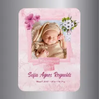 Pink Shabby Style Baby Magnet