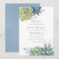 Watercolor Desert Cactus Succulents Wedding Invitation