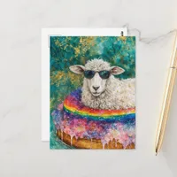 Cute Sheep on a Float Trip Postcard