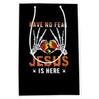 Jesus Is Heart Skeleton Hand Minimal Design Medium Gift Bag