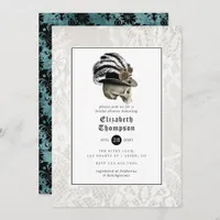 Floral Damask and Lace Gothic Bridal Shower Invitation