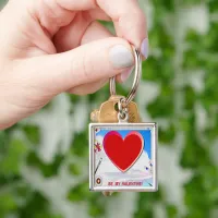 Painted Valentine Heart Add Your Photo Keychain