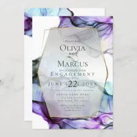 Save the Date | Intense Indigo Teal Abstract Ink Invitation