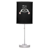 Gothic Valentines Classic - Skeleton Hands Heart  Table Lamp