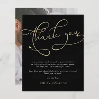Budget Script Gold Black Photo Engagement Thanks