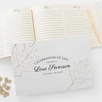 Fall Oak Leaves Celebration of Life Memorial Guest Book